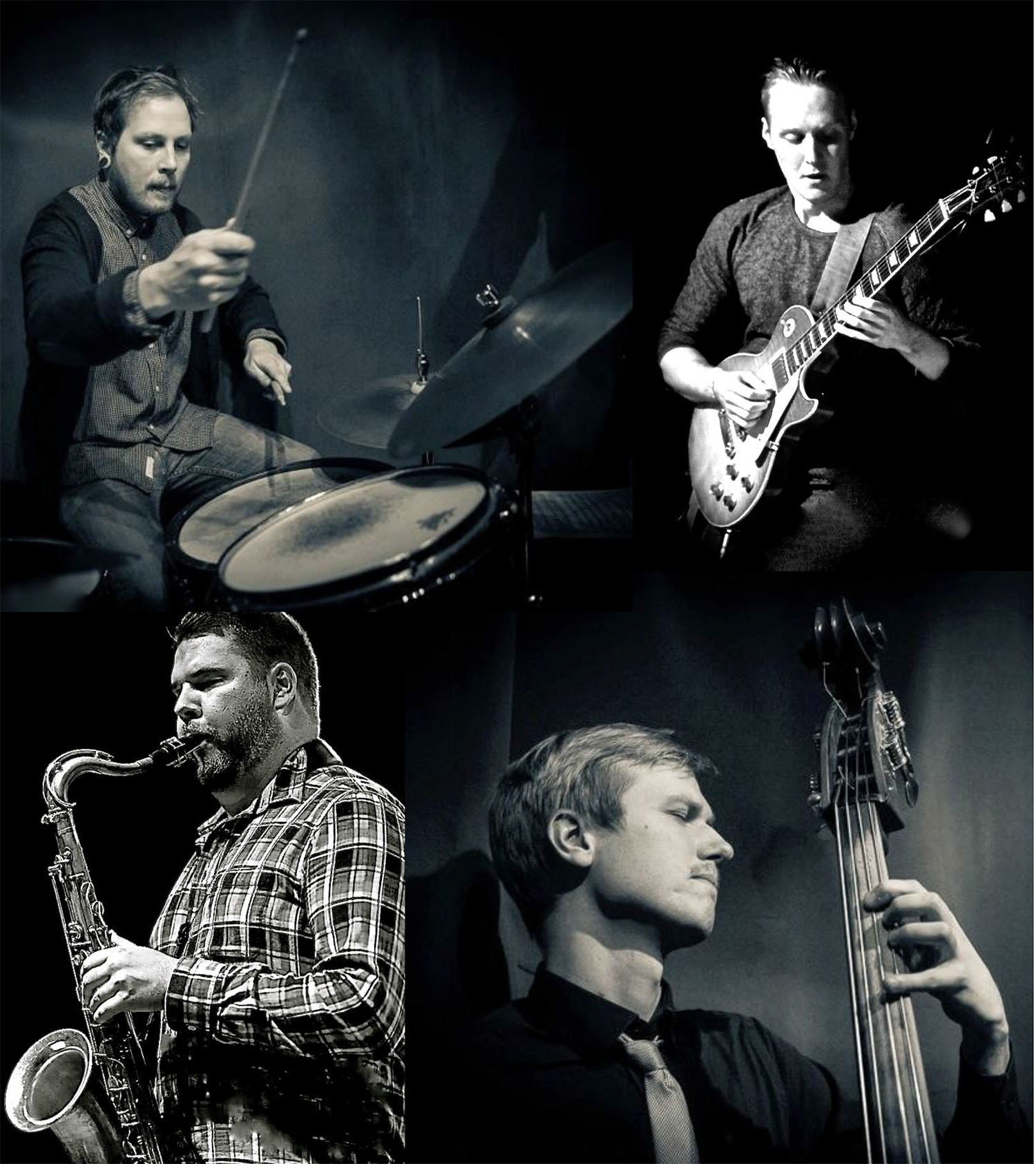 Orfeas Wärdig Tsoukalas Quartet: Kristoffer Rostedt drums, Daniel Edvardsson guitar, Orfeas Wärdig Tsoukalas saxophone and Simon Petersson double bass