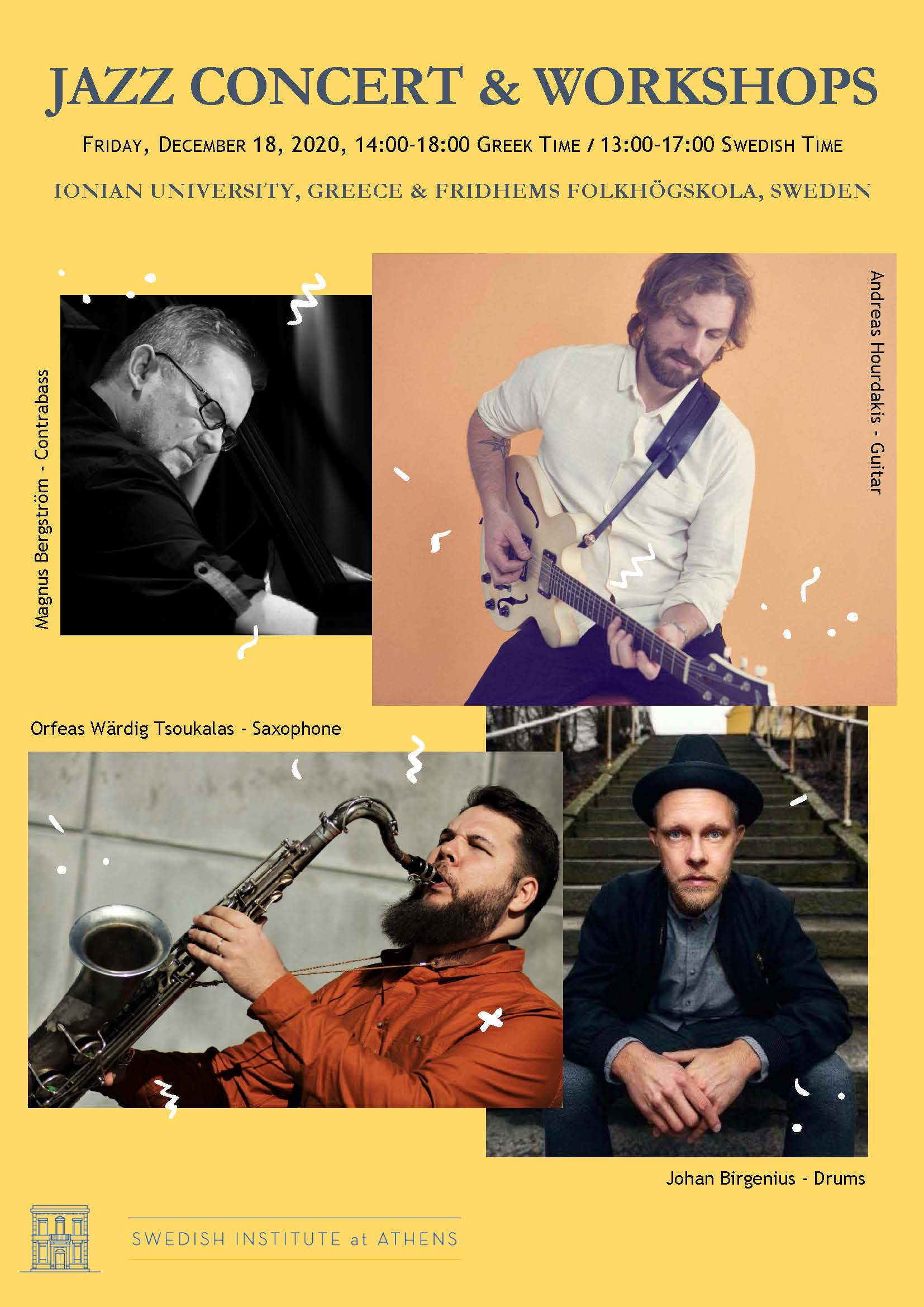 poster digital jazz concert and workshops