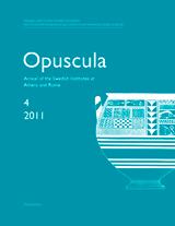 Annual of the Swedish Institutes at Athens and Rome, vol. 4, 2011.