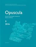 Annual of the Swedish Institutes at Athens and Rome, vol. 9, 2016.